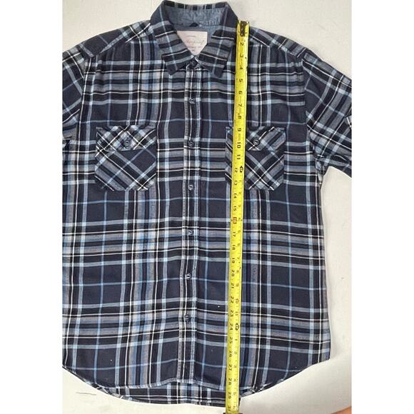 VTG Weatherproof Plaid Flannel Shirt Men’s Sz L Grunge Utility Vibes Rave - Picture 5 of 10